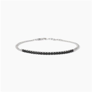 Bracciale da uomo con catena e tennis di zirconi neri