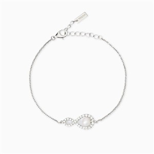 Bracciale in argento con simbolo infinito e perla coltivata