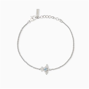 Bracciale in argento con angelo e acquamarina sintetica