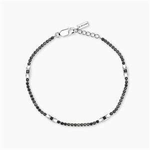 Bracciale tennis da uomo in argento con zirconi neri