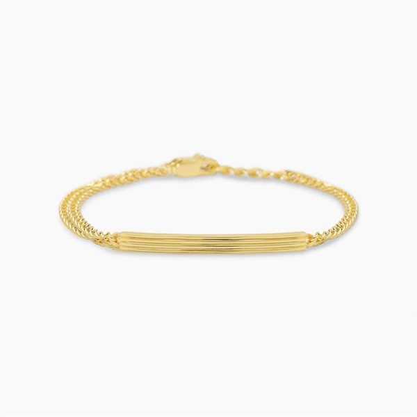 Bracciale da uomo in argento dorato con piastra centrale