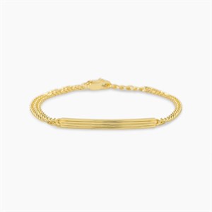Bracciale da uomo in argento dorato con piastra centrale