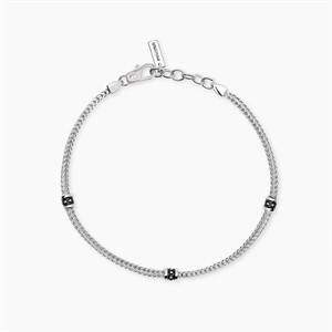 Bracciale in argento con catena foxtail da uomo