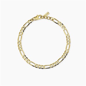 Bracciale in argento dorato con catena figaro da uomo