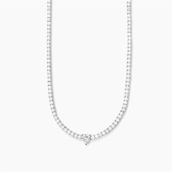 Girtocollo Tennis con zircone centrale a cuore