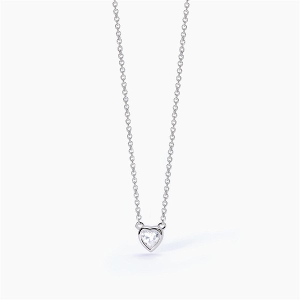 Collana con zircone bianco taglio cuore