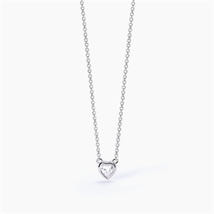 Collana con zircone bianco taglio cuore