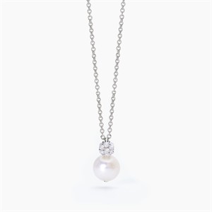 Collana con perla coltivata e zirconi