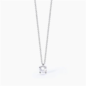 Girocollo da donna in argento con punto luce zircone