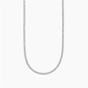 Collana da uomo tennis in argento con zirconi bianchi