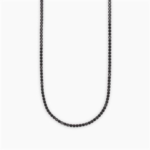 Collana da uomo in argento con zirconi neri