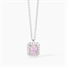 Collana con zircone rosa taglio princess e zirconi bianchi