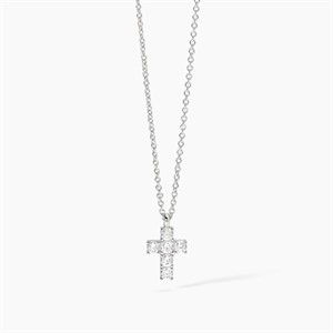 Collana con croce e zirconi bianchi