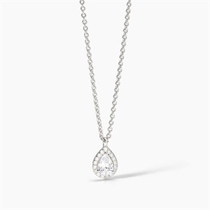 Collana con pendente a goccia e zirconi bianchi