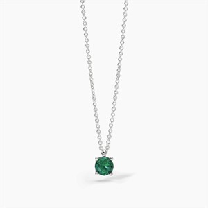 Girocollo in argento con smeraldo sintetico