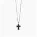 Collana da uomo in argento con croce e zirconi neri