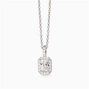 Girocollo in argento con zircone taglio ottagonale