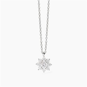 Girocollo in argento con girasole e zirconi