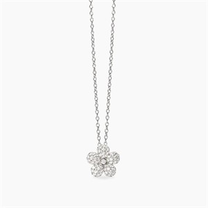 Girocollo in argento con fiore in zirconi