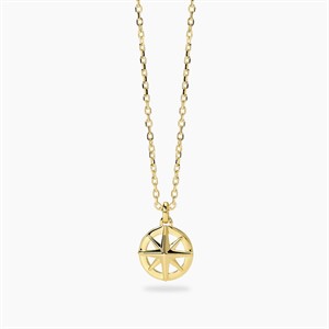 Collana da uomo in argento dorato con rosa dei venti