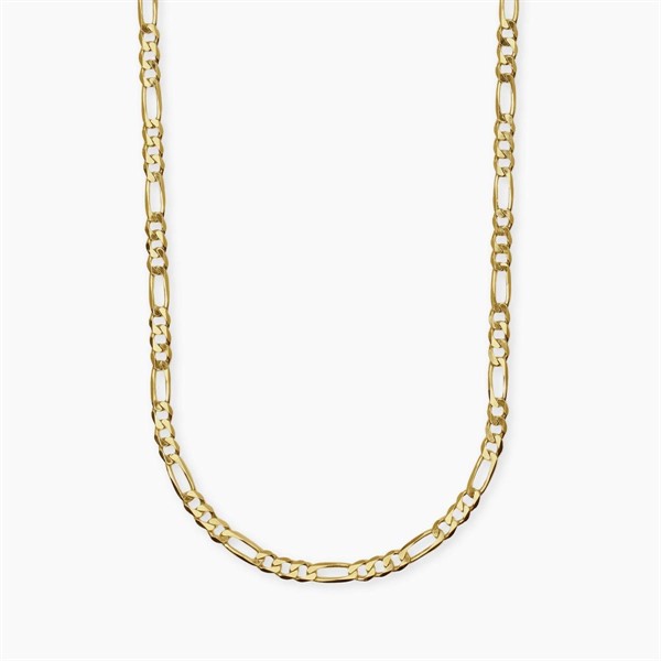 Collana in argento dorato con catena figaro da uomo