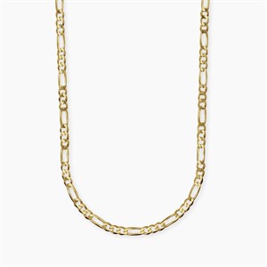 Collana in argento dorato con catena figaro da uomo