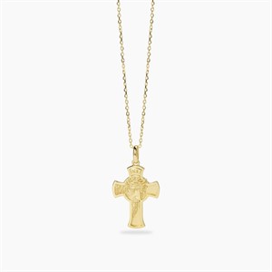 Collana da uomo in argento dorato con pendente croce