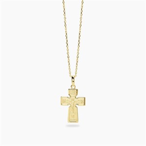 Collana da uomo placcata oro con crocifisso ortodosso