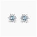 Orecchini a fiore con acquamarina sintetica e zirconi