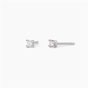 Orecchini punto luce in argento con zirconi