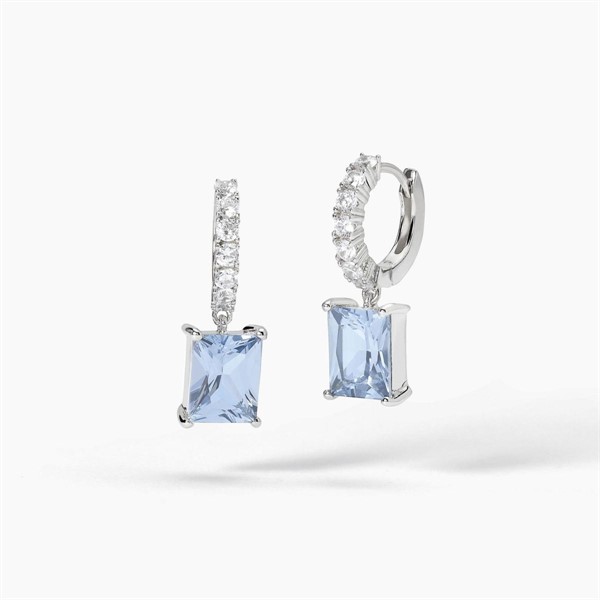 Orecchini pendenti con acquamarina taglio princess