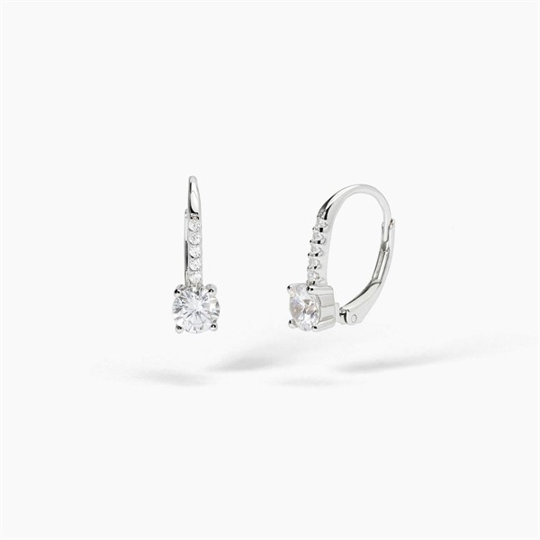 Orecchini a monachella in argento con zirconi