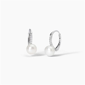 Orecchini in argento con perle e zirconi