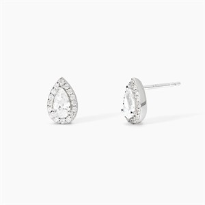 Orecchini in argento con zirconi taglio goccia