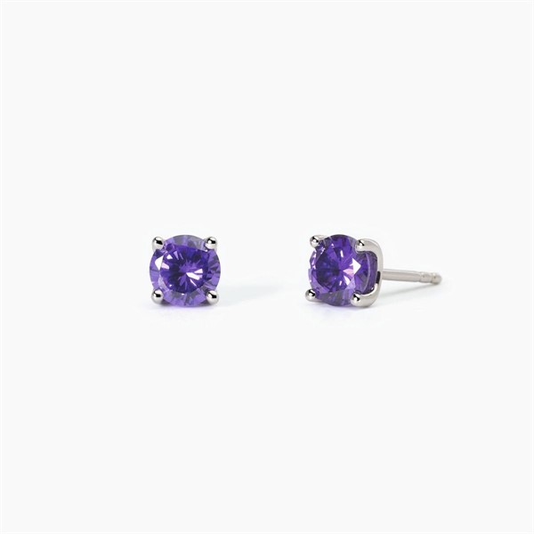 Orecchini in argento con zirconi viola