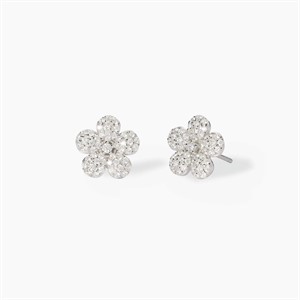 Orecchini a fiore in argento con zirconi