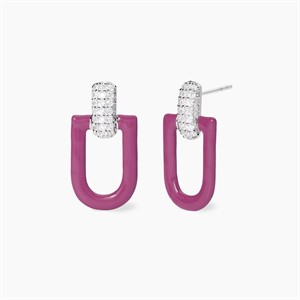 Orecchini pendenti fucsia con zirconi