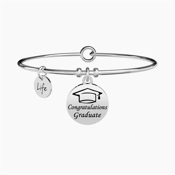 Bracciale rigido con ciondolo per la laurea