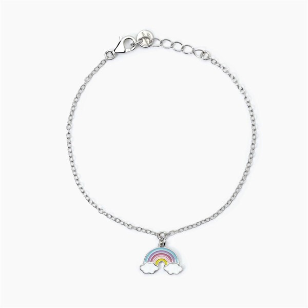Bracciale da bambina con catena forzatina e arcobaleno