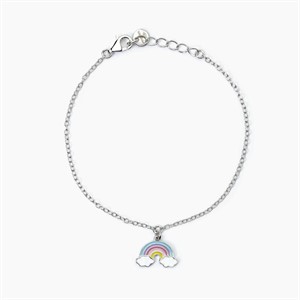 Bracciale da bambina con catena forzatina e arcobaleno