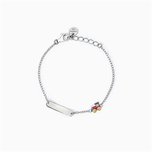 Bracciale per bambini con targhetta e trenino smaltato