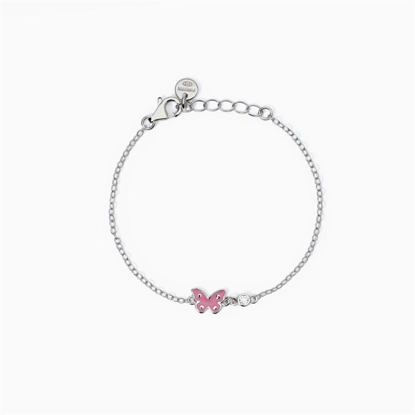 Bracciale da bambina con farfalla smaltata e zircone
