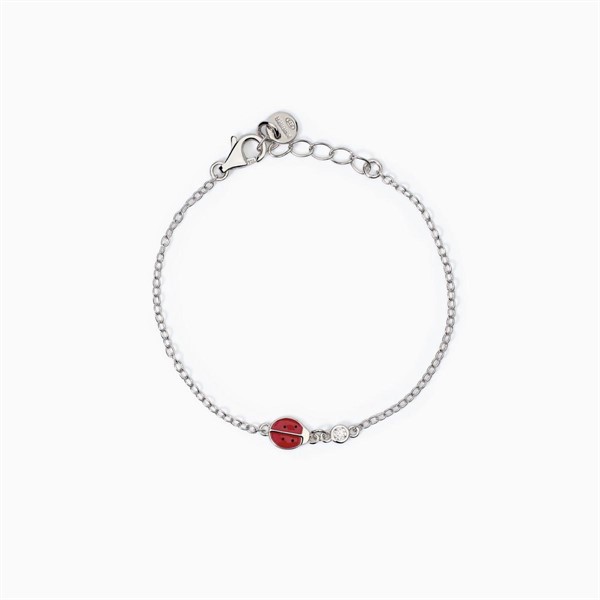 Bracciale da bambina con coccinella smaltata e zircone