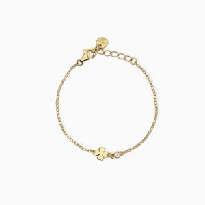 Bracciale per bambini in argento dorato con quadrifoglio