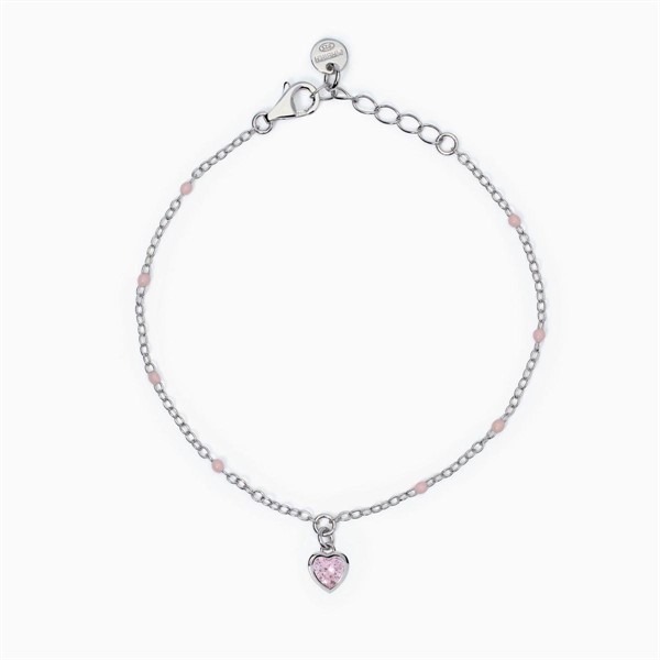 Bracciale da bambina in argento con cuore pendente