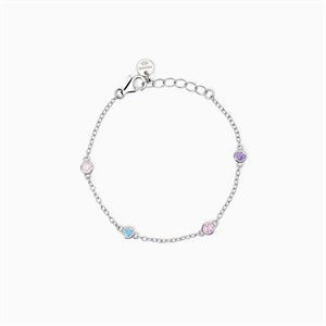 Bracciale con tormalina sintetica e zirconi multicolor