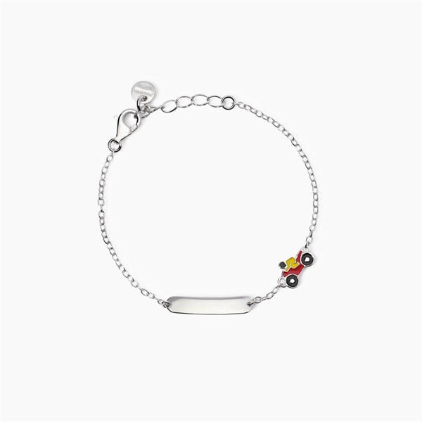 Bracciale per bambini con targhetta incidibile e moto