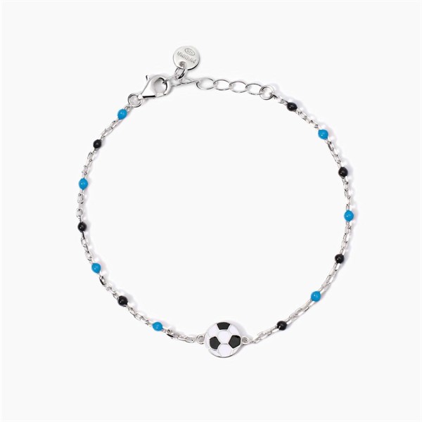 Bracciale per bambini in argento con pallone da calcio