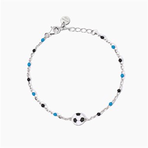 Bracciale per bambini in argento con pallone da calcio