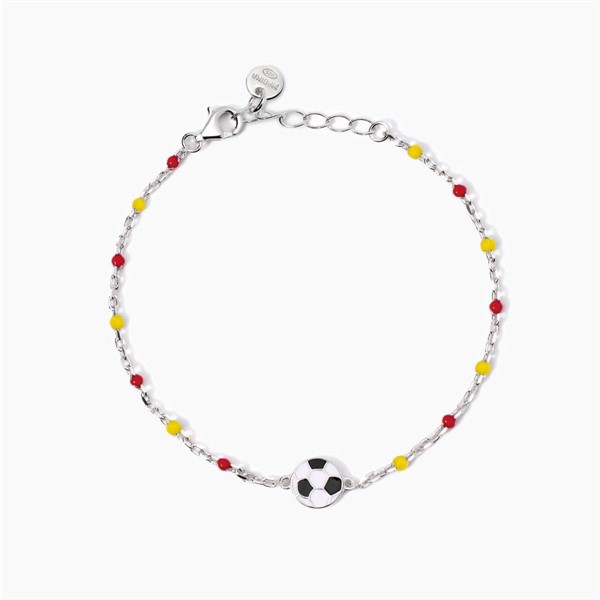 Bracciale per bambini in argento con pallone da calcio